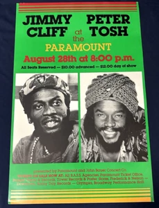 ๐ฅ RARE Orig PROMO Jimmy Cliff Peter Tosh Concert Poster Paramount Seattle, WA - Picture 1 of 7