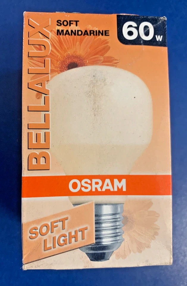 OSRAM SOFT MANDARINE BELLALUX T60 E27 ES  230V 60W Softone ORANGE GLÜHLAMPE - Bild 1 von 1