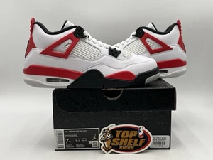 Nuevo Nike Air Jordan 4 Rojo Cemento 2023 GS Talla 7Y Raro Retro Auténtico Blanco MJ - Imagen 1 de 9