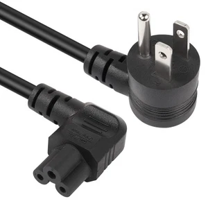 90 Degrees 3 Prong AC to IEC320 C13 Power Cord10A 125V Down Angle NEMA 5-15P - Picture 1 of 7