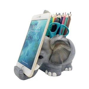 Large Capacity Elephant Desk Pen and Pencil Holder With Phone Stand, Multi-Pu... - Bild 1 von 9