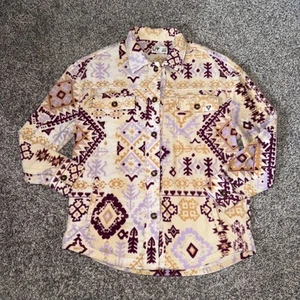 LIV Outdoor Fleece Jacket Womens Small Aztec Button Down Long Sleeve Shirt - Picture 1 of 9