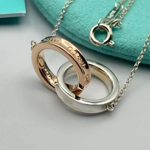 Tiffany & Co. 1837 Interlocking Circles Necklace Sterling Silver 925 Excellent - Picture 1 of 7
