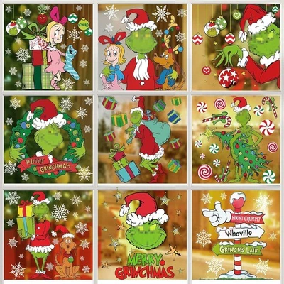 GRINCH Ventana Adhesivo Decoraciones Navidad Calcomanías ¡Monstruo Verde! Foto 1 de 4