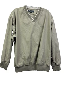 Eddie Bower Golf Jacket V neck Size S/P Beige long sleeves Pull over Windbreaker - Picture 1 of 9