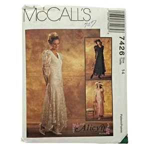 Alicyn Exclusives Wedding Dress Pattern Size 14 McCall's 7426 Out of Print 1994 - Picture 1 of 4