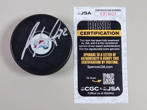 Gabriel Landeskog Signed Colorado Avalanche Logo Puck JSA COA Team Sweden - Picture 1 of 5