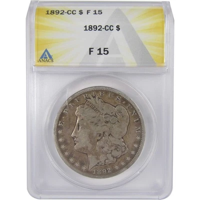 1892 CC Morgan Dollar F 15 ANACS Silver $1 Coin SKU:I17866 - Image 1 of 4