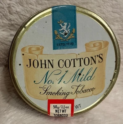 John Cotton's No. 1 Mild Smoking Tobacco 1 3/4 Oz Tin Empty Edinburgh - Image 1 of 4