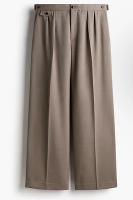 H&M Baggy Fit Utility Dress Pants | Khaki | Vintage Look | Size: 34 - Image 1 of 4