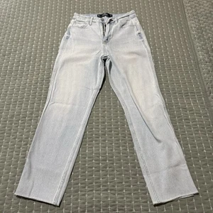 Hollister Ultra High Rise Mom Jean Distressed Women's size 0s 24W 25L Blue denim - Picture 1 of 7
