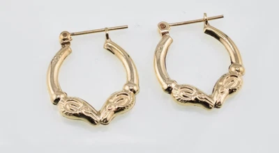 Petite Rams Head Tube Huggie Hoop Earrings in 14k Yellow Gold - Image 1 of 3