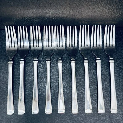 Juego de 9 tenedores de cena cubiertos de acero inoxidable brillante 9 MSE Martha Stewart MFS12 Foto 1 de 4