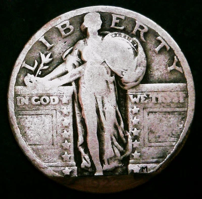 Cuarto de dólar 1923 P US Standing Liberty 90 % plata - fecha restaurada - ¡Envío gratuito! Foto 1 de 2
