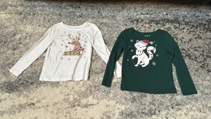 Girls Size 5/6 Christmas Long Sleeved Shirts - Picture 1 of 8