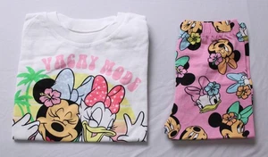 Disney Girls' Minnie Mouse & Daisy T-Shirt/Bike Short Set NC3 White/Pink Size 5T - Picture 1 of 8