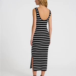 Express Crochet Striped Scoop Neck Long Dress XS Cotton Boho Chic - Picture 1 of 9