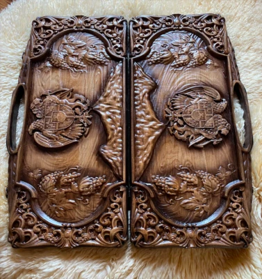 Exclusive BACKGAMMON - Armenia - Large Wooden - BOARD SET GAME - Nardy Wood - Image 1 of 4