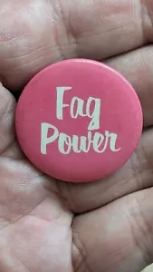 Vintage Fag Power 1960's Pinback Pin Button Original Lesbian Gay LGTBQ - Picture 1 of 2