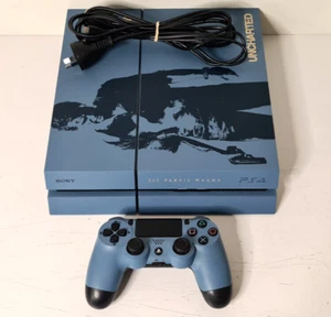 SONY PLAYSTATION 4 PS4 RARE UNCHARTED VIDEO GAME CONSOLE BLUE 1TB CUH-1202B - Picture 1 of 9