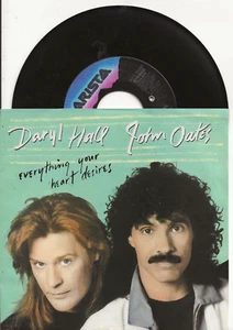 DARYL HALL & JOHN OATES EVERYTHING YOUR HEART DESIRES ORIGINAL SINGLE FROM USA - Picture 1 of 2