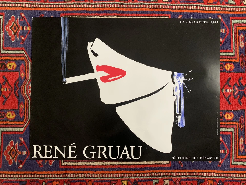 LA CIGARETTE 1983 RENÉ GRUAU EDITIONS DESASTRE, Cartaz Francês Vintage Original - Imagem 1 de 4
