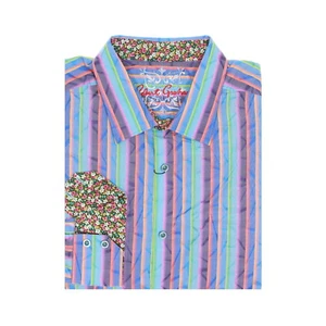 Robert Graham Mens Striped Button Down Shirt (3XL, XXL, 3XLarge, Confetti) $198 - Picture 1 of 2