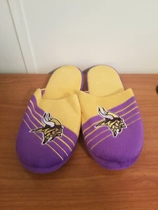 NFL Minnesota Vikings Stripe Logo Slide Slippers Size Men Large NWOT - Picture 1 of 5