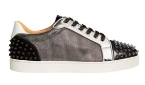 Christian Louboutin Seavaste 2 Orlato Flat Silver/Black 42 - Picture 1 of 10
