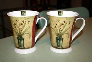 Pimpernel Fine Porcelain Floral Flowers in Planter Pot Mugs Kate McRostie - 2 - Picture 1 of 7