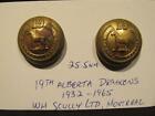 19th Alberta Dragoons Canada WWII Era Pair of 25.5mm Uniform Buttons