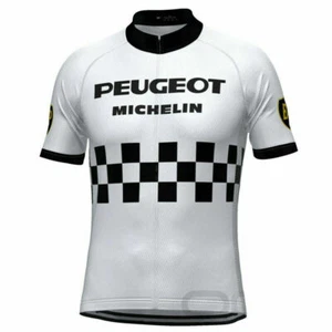 Maglia ciclismo retro uomo squadra Peugeot maglia ciclismo ciclismo shirt ciclismo top - Foto 1 di 4
