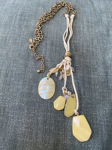 CHICO’S 26” LONG NECKLACE WITH LUCITE DROPS- COSTUME JEWELRY - Picture 1 of 4