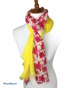 Lindsay Phillips Damen Blumen Linden Schal Gelb Rosa Rot Weiß Neu mit Etikett Transparent - Bild 1 von 9