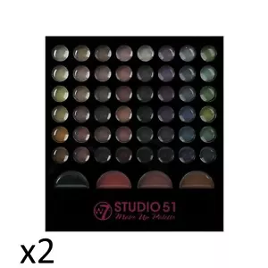 Make Up Palette Eye Shadow Blusher Bronzer Professional Beauty W7 Cosmetics x2 - Picture 1 of 2