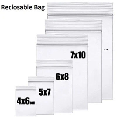 HEAVY DUTY 4 Mil Clear Seal Bags Reclosable Plastic Bag Jewelry 4Mil Reusable - Image 1 of 4