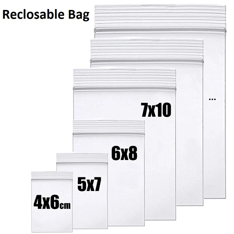 HEAVY DUTY 4 Mil Clear Seal Bags Reclosable Plastic Bag Jewelry 4Mil Reusable - Image 1 of 4