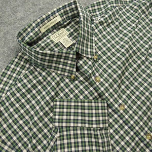 LL Bean Hemd Herren Extra Extra Large Tall Grün Blau Kariert Knitterarm - Bild 1 von 7