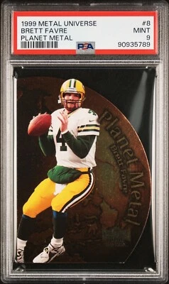 1999 Metal Universe Planet Metal #8 Brett Favre PSA 9 (pop 1, 4 Higher ) - Image 1 of 2