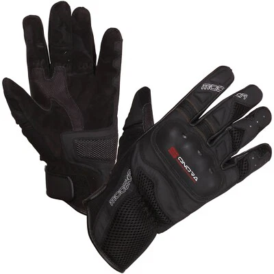 Motorrad Handschuhe 10 - Modeka Sonora Sommer Leder - schwarz-rot - Bild 1 von 3