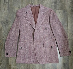 Vintage Mens Blazer Clay Poole Famous Barr St. Louis Tweed Maroon... - Picture 1 of 11
