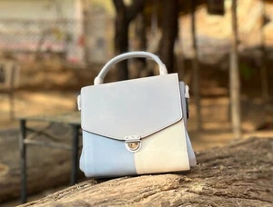 Elegant Handcrafted Stylish Leather Handbag For Women, Dual Colour Crossbody Bag - Picture 1 of 4