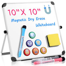  Homemaxs 10 x 10 in Dry Erase Board Double Sided Desktop Standing White Board