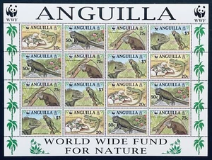HOJA DE ESTAMPILLAS DE IGUANA DE ANGUILA WWF 1997 MNH REPTIL VIDA SILVESTRE FAUNA LAGARTO NATURALEZA - Imagen 1 de 1
