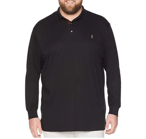 POLO RALPH LAUREN Big & Tall langarmiges Poloshirt in Papa schwarz Größe 2XB Neu mit Etikett - Bild 1 von 1