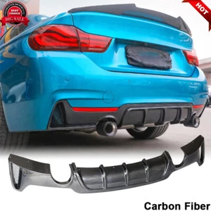 For BMW F32 F33 F36 435i 440i 14UP REAL CARBON Rear Bumper Diffuser Lip Spoiler - Picture 1 of 13