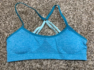 Hanes Blue/Green Girl's Bra. Size: Medium.  - Picture 1 of 8
