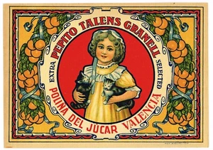 ORIGINAL VINTAGE 1930S ORANGE CRATE LABEL SPANISH SPAIN CAT KITTEN FELINE SCARCE - Picture 1 of 1