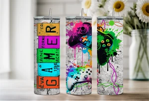 Jugador, vaso de 20 oz, pajita, acero inoxidable, a prueba de fugas, (#494) - Imagen 1 de 2
