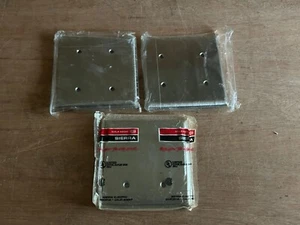 Sierra Stainless Double Blank Wall Cover Plate Vintage Lot Of 3 NOS USA - Picture 1 of 24